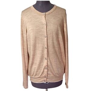 M 100% Merino Wool Sweater Hudson Beige Women's Cardigan